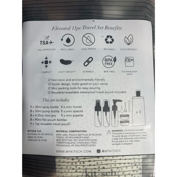 /kit sch/ Travel 11 Piece TSA approved carry on set -NWT - Picture 3 of 3